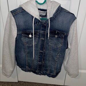 Wallflower Blue Denim Jacket with White Hoodie